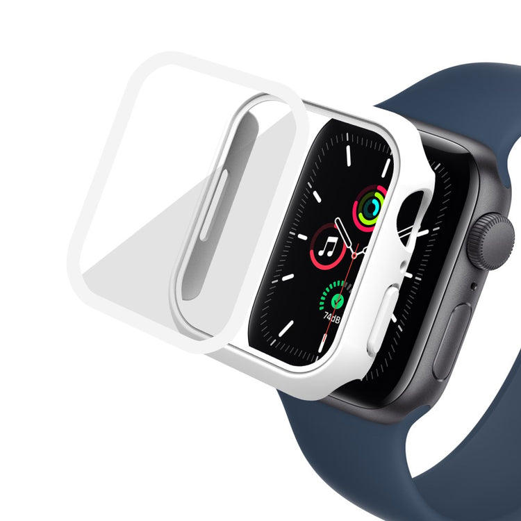 Mega Fint Apple Watch Series 7 41mm Cover med Skærmbeskytter i Plastik og Hærdet Glas - Hvid#serie_3