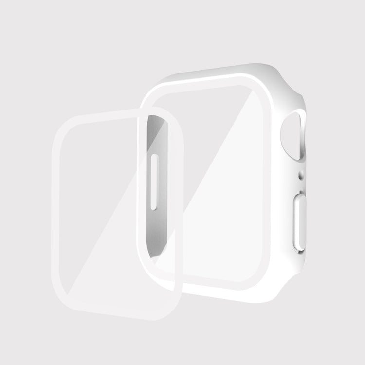 Mega Fint Apple Watch Series 7 41mm Cover med Skærmbeskytter i Plastik og Hærdet Glas - Hvid#serie_3