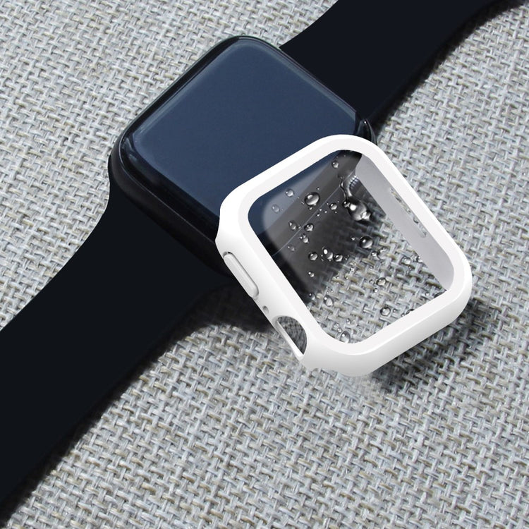 Mega Fint Apple Watch Series 7 41mm Cover med Skærmbeskytter i Plastik og Hærdet Glas - Hvid#serie_3