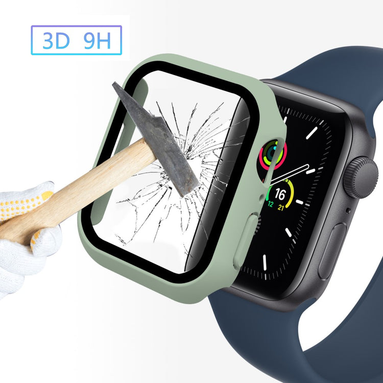 Mega Fint Apple Watch Series 7 41mm Cover med Skærmbeskytter i Plastik og Hærdet Glas - Grøn#serie_4