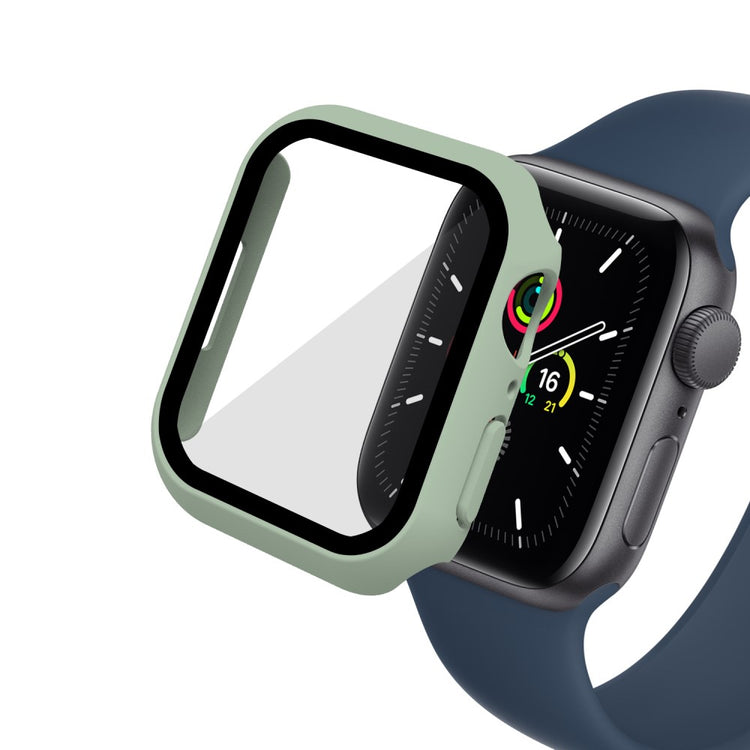 Mega Fint Apple Watch Series 7 41mm Cover med Skærmbeskytter i Plastik og Hærdet Glas - Grøn#serie_4