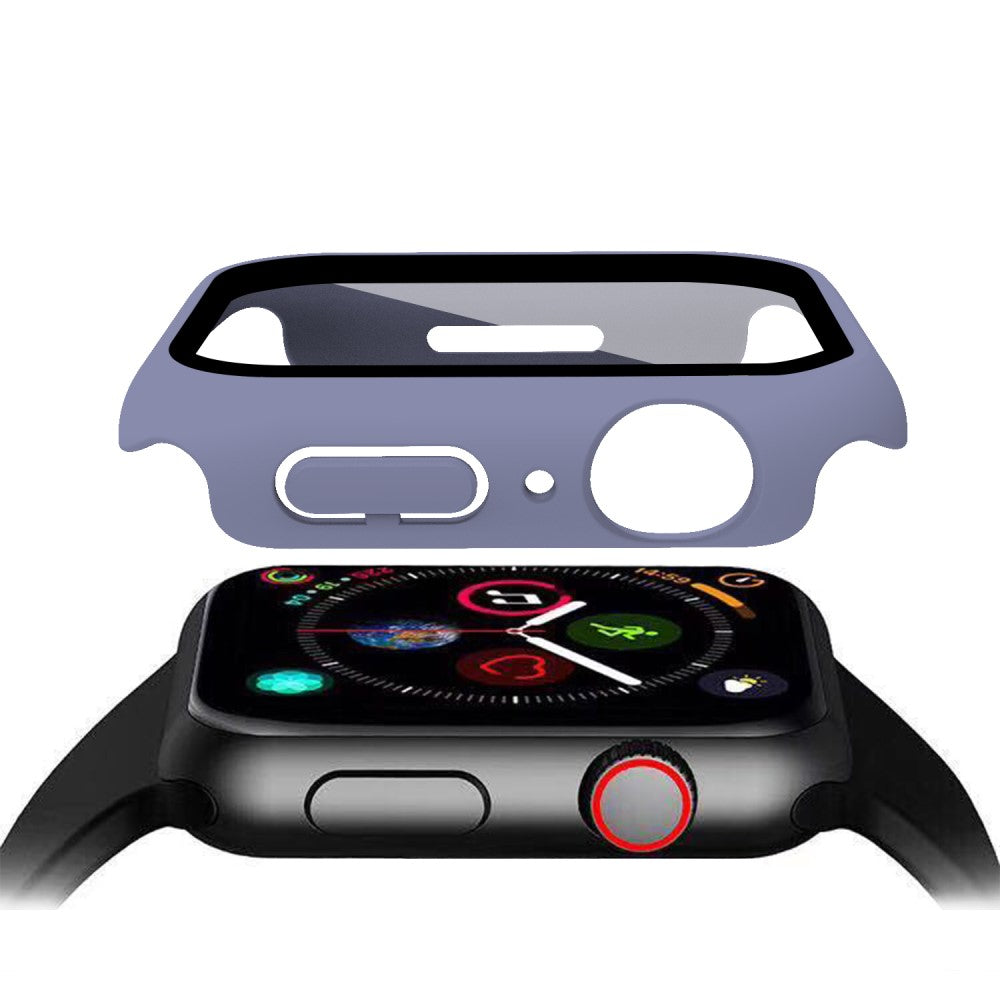 Mega Fint Apple Watch Series 7 41mm Cover med Skærmbeskytter i Plastik og Hærdet Glas - Blå#serie_5