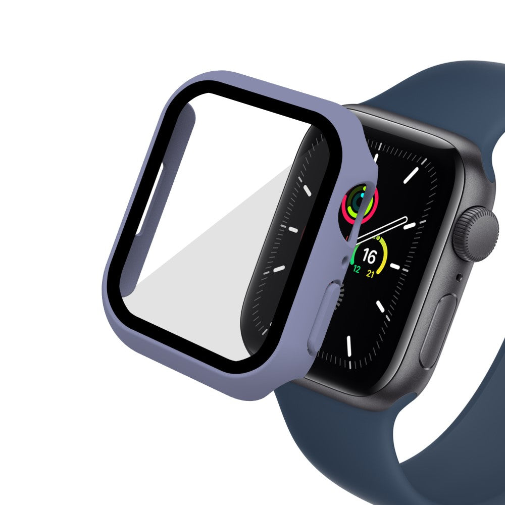 Mega Fint Apple Watch Series 7 41mm Cover med Skærmbeskytter i Plastik og Hærdet Glas - Blå#serie_5