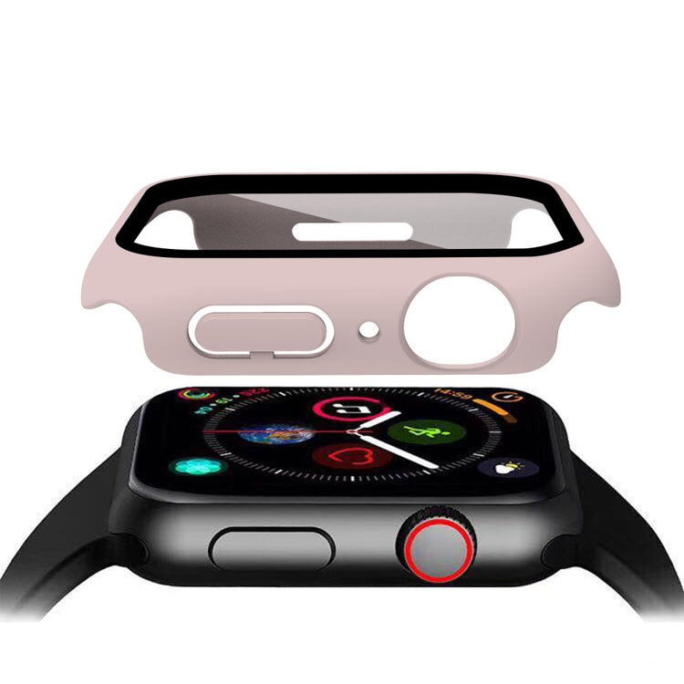 Mega Fint Apple Watch Series 7 41mm Cover med Skærmbeskytter i Plastik og Hærdet Glas - Pink#serie_6