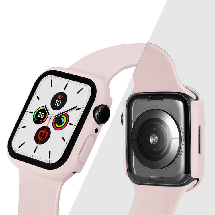 Mega Fint Apple Watch Series 7 41mm Cover med Skærmbeskytter i Plastik og Hærdet Glas - Pink#serie_6