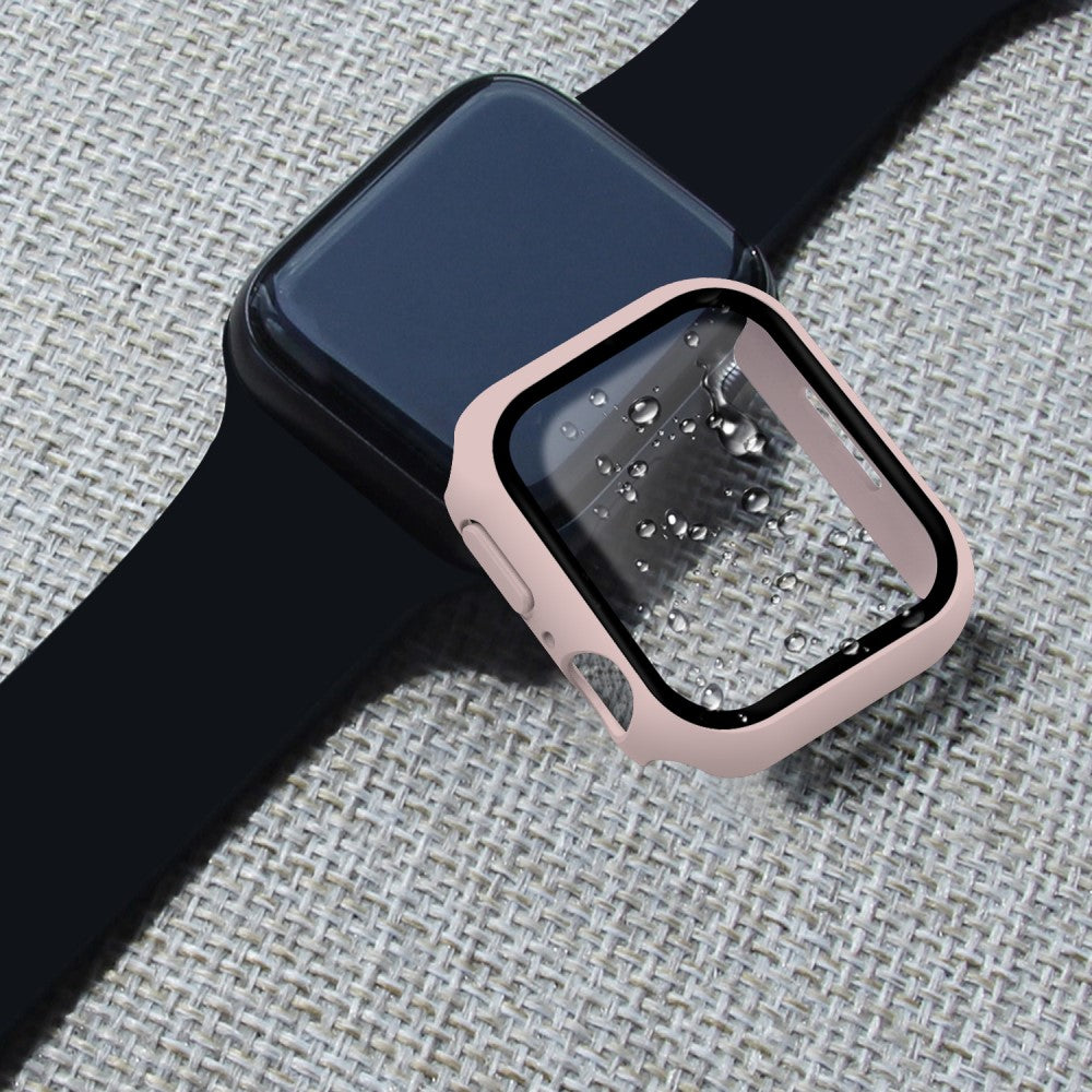 Mega Fint Apple Watch Series 7 41mm Cover med Skærmbeskytter i Plastik og Hærdet Glas - Pink#serie_6