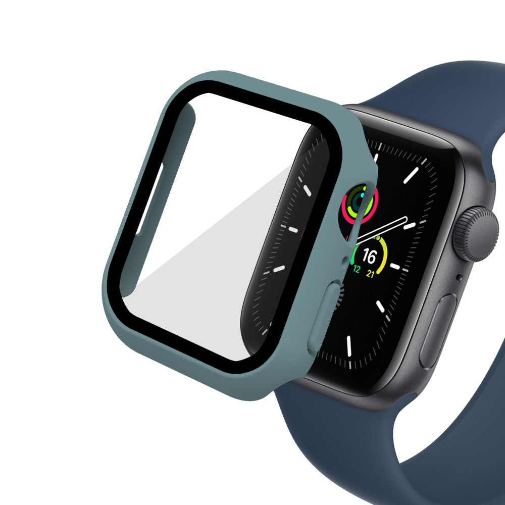 Mega Fint Apple Watch Series 7 41mm Cover med Skærmbeskytter i Plastik og Hærdet Glas - Grøn#serie_7