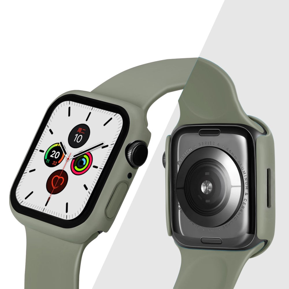 Mega Fint Apple Watch Series 7 41mm Cover med Skærmbeskytter i Plastik og Hærdet Glas - Brun#serie_9