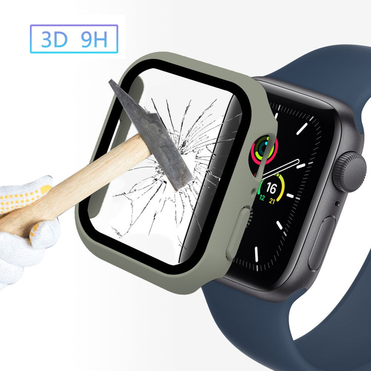 Mega Fint Apple Watch Series 7 41mm Cover med Skærmbeskytter i Plastik og Hærdet Glas - Brun#serie_9