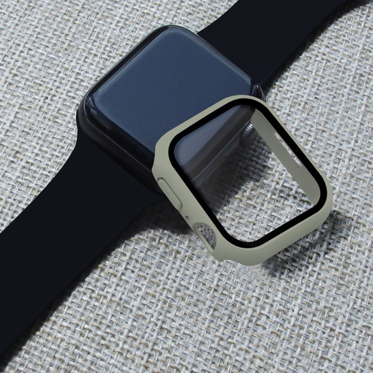 Mega Fint Apple Watch Series 7 41mm Cover med Skærmbeskytter i Plastik og Hærdet Glas - Brun#serie_9