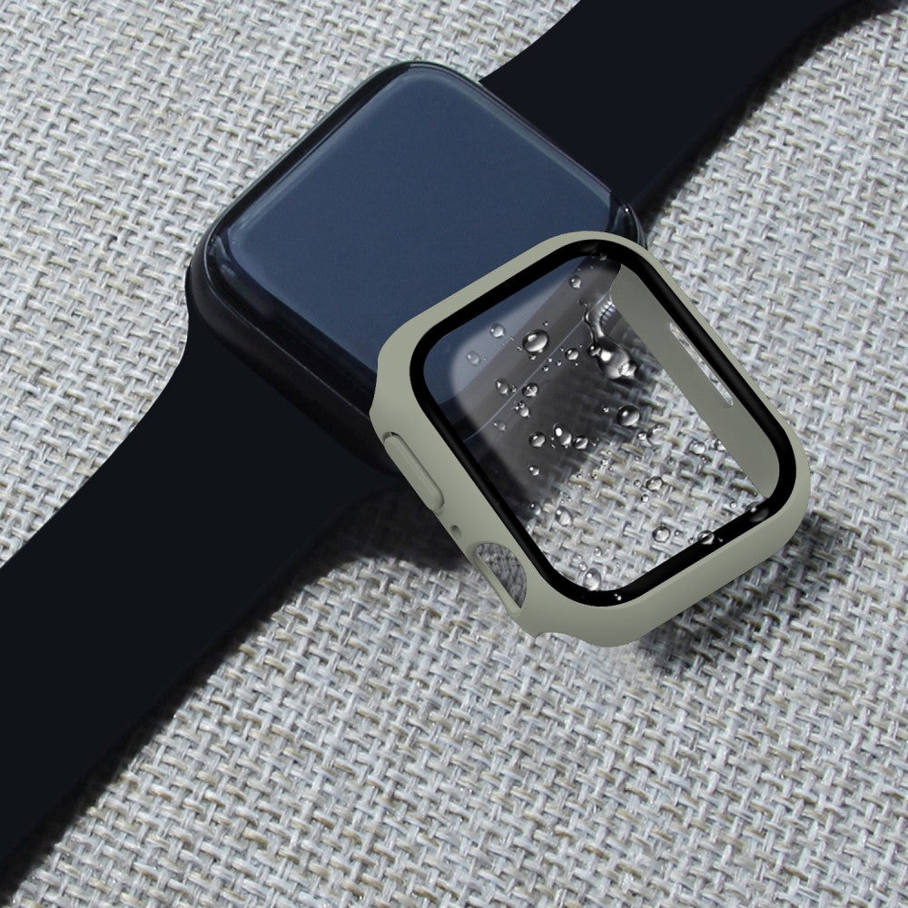 Mega Fint Apple Watch Series 7 41mm Cover med Skærmbeskytter i Plastik og Hærdet Glas - Brun#serie_9