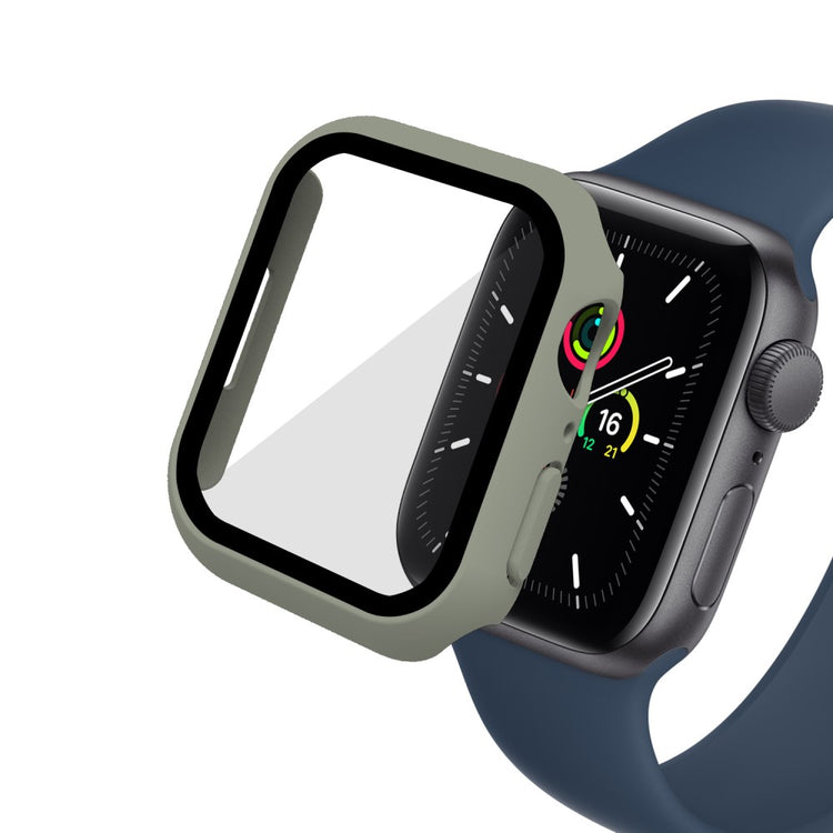 Mega Fint Apple Watch Series 7 41mm Cover med Skærmbeskytter i Plastik og Hærdet Glas - Brun#serie_9