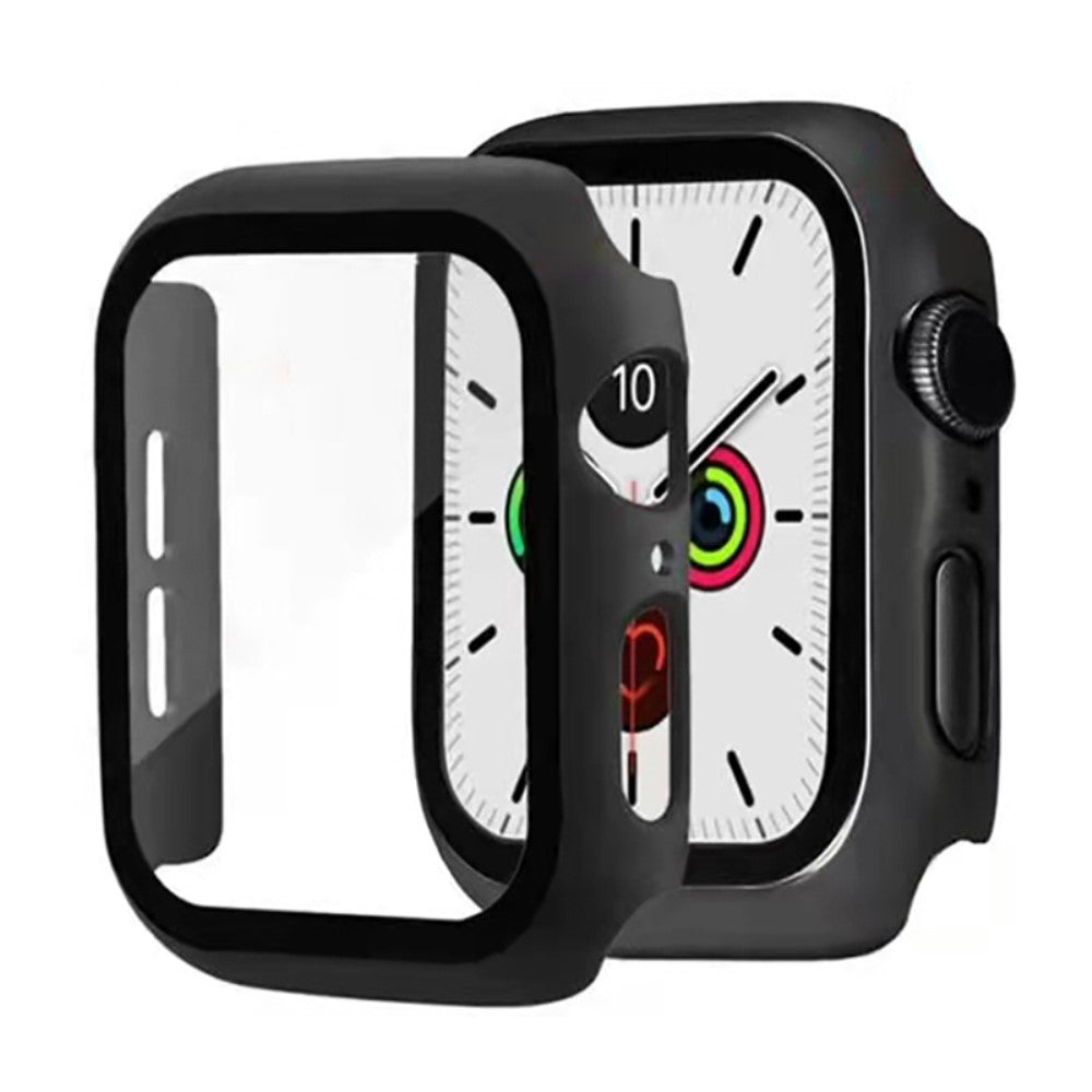 Mega Fed Apple Watch Series 7 41mm Cover med Skærmbeskytter i Plastik og Hærdet Glas - Sort#serie_1