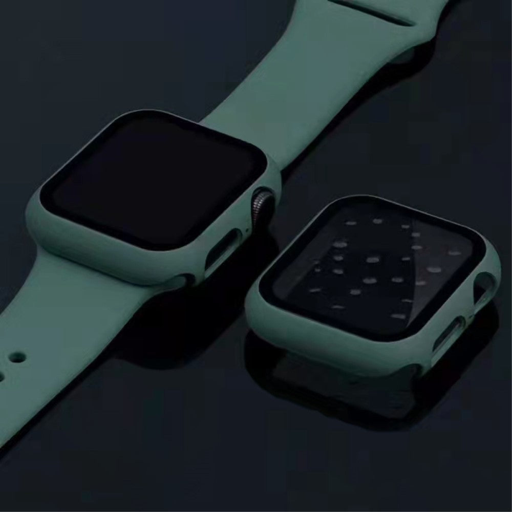 Mega Fed Apple Watch Series 7 41mm Cover med Skærmbeskytter i Plastik og Hærdet Glas - Grøn#serie_4