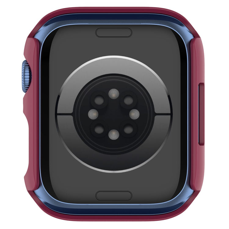 Fint Apple Watch Series 7 41mm Cover med Skærmbeskytter i Plastik og Hærdet Glas - Rød#serie_5