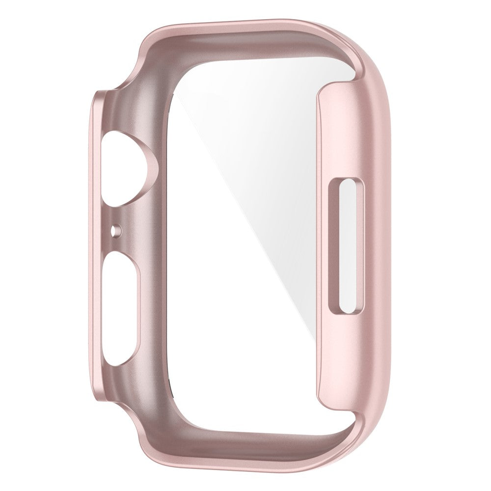 Fint Apple Watch Series 7 41mm Cover med Skærmbeskytter i Plastik og Hærdet Glas - Pink#serie_6