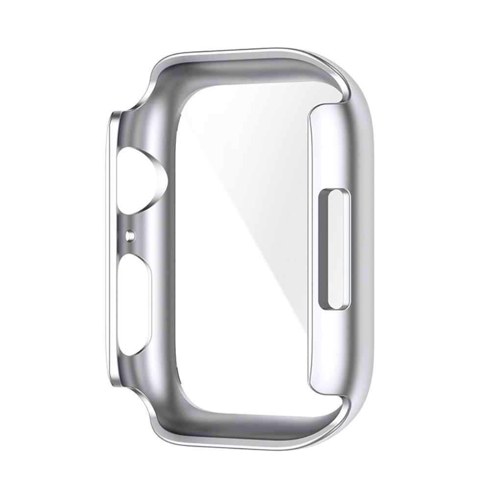 Rigtigt Flot Apple Watch Series 7 41mm Cover med Skærmbeskytter i Plastik og Hærdet Glas - Sølv#serie_3