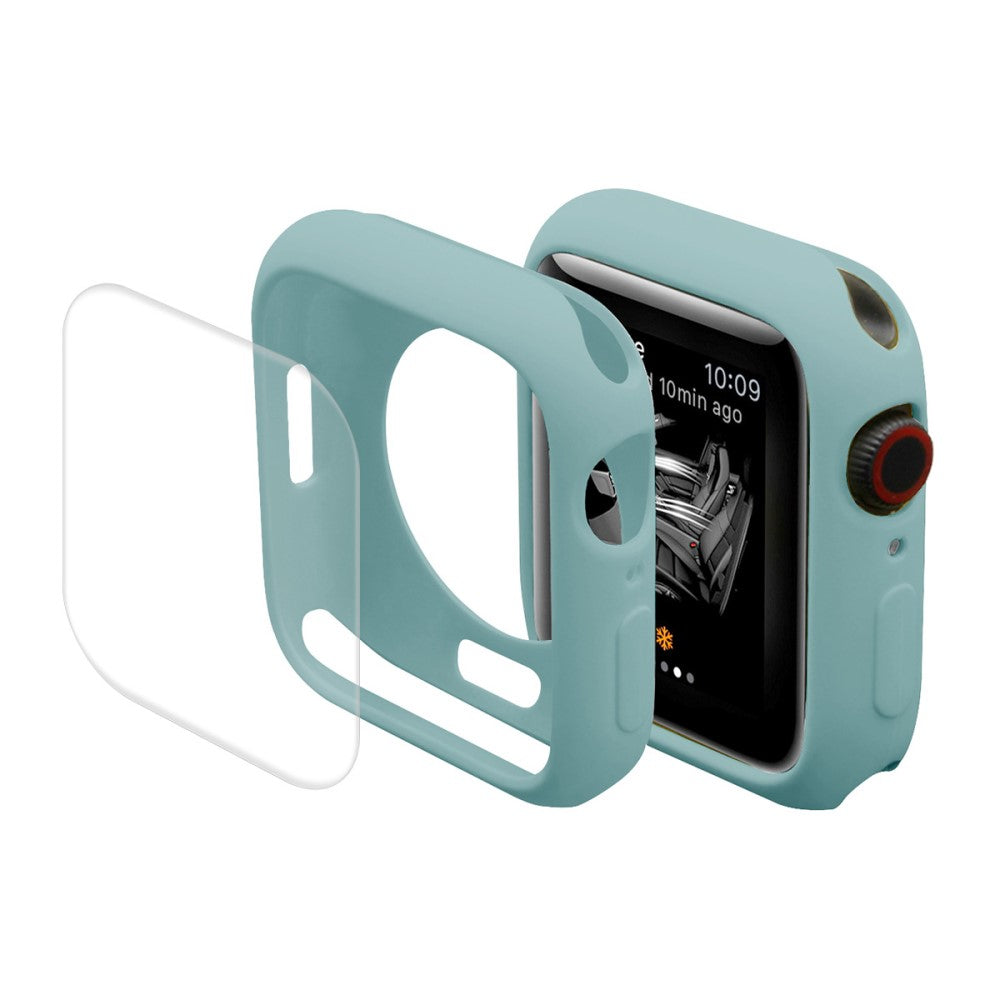 Super Flot Apple Watch Series 7 41mm Cover med Skærmbeskytter i Silikone - Grøn#serie_6