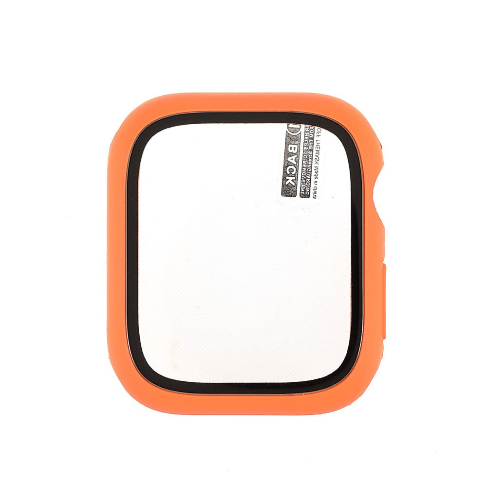 Rigtigt Fint Apple Watch Series 7 41mm Cover med Skærmbeskytter i Hærdet Glas - Orange#serie_9