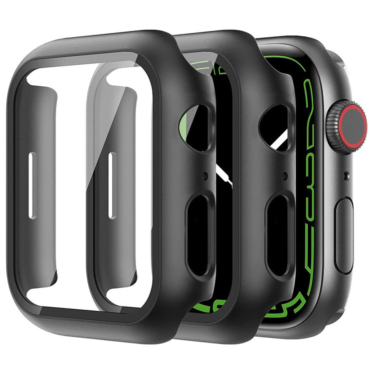 Rigtigt Fed Apple Watch Series 7 41mm Cover med Skærmbeskytter i Plastik og Hærdet Glas - Gennemsigtig#serie_1