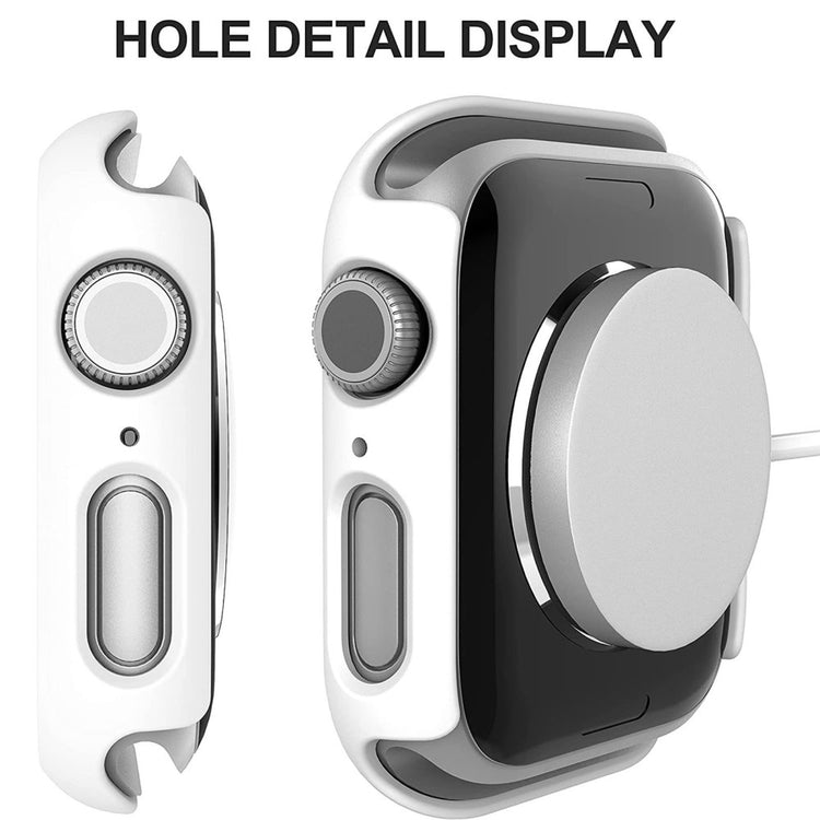 Rigtigt Fed Apple Watch Series 7 41mm Cover med Skærmbeskytter i Plastik og Hærdet Glas - Hvid#serie_2