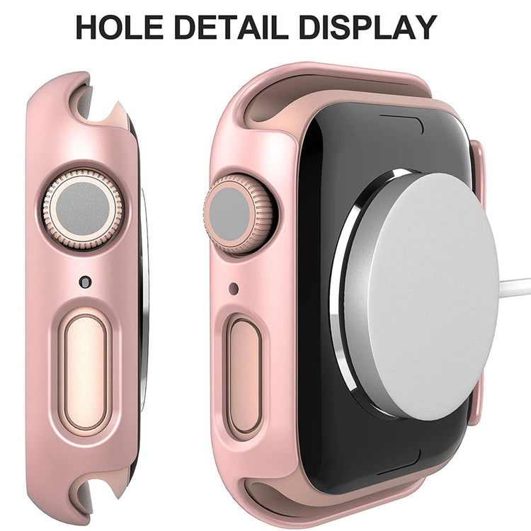 Rigtigt Fed Apple Watch Series 7 41mm Cover med Skærmbeskytter i Plastik og Hærdet Glas - Pink#serie_6