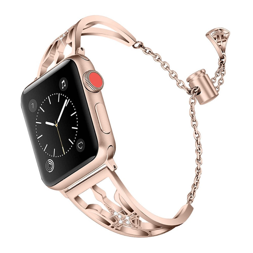 Nydelig Apple Watch Series 7 41mm Metal og Rhinsten Rem - Guld#serie_1