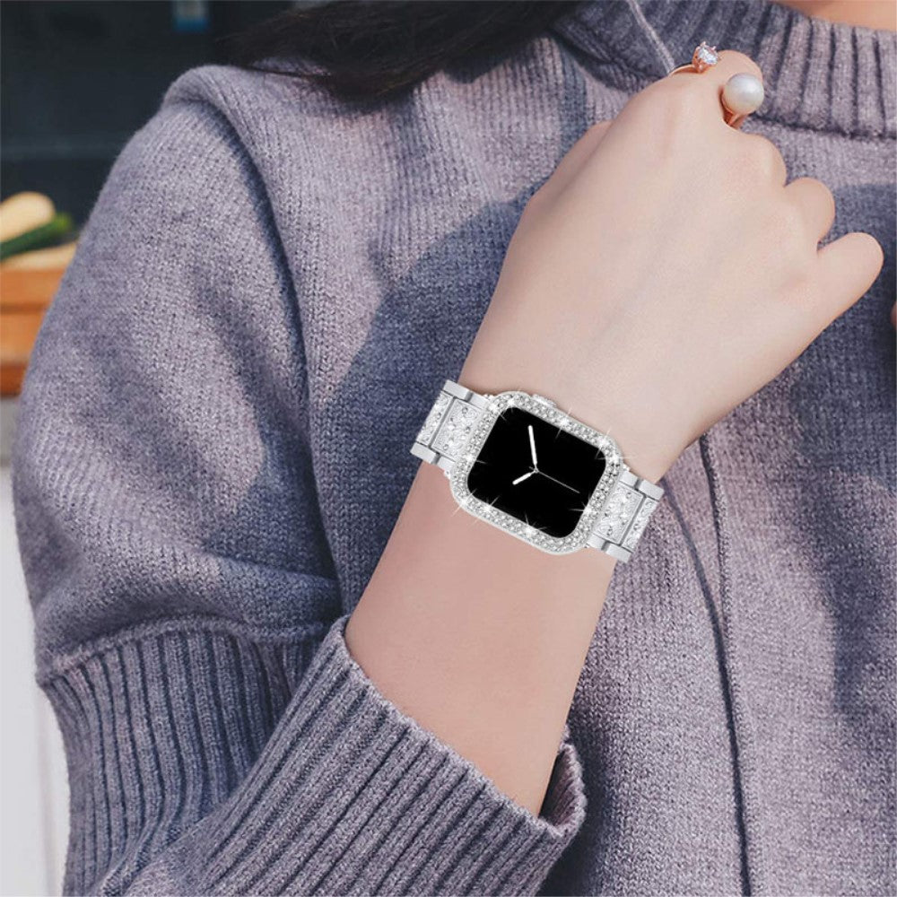 Apple Watch Series 7 41mm Metal Rem med Cover - Sølv#serie_2