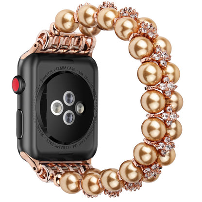 Helt vildt sejt Apple Watch Series 7 41mm Rhinsten Rem - Guld#serie_4