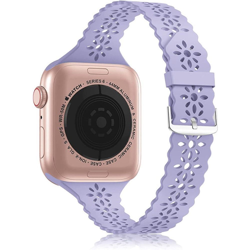 Rigtigt cool Apple Watch Series 7 41mm Silikone Rem - Lilla#serie_3