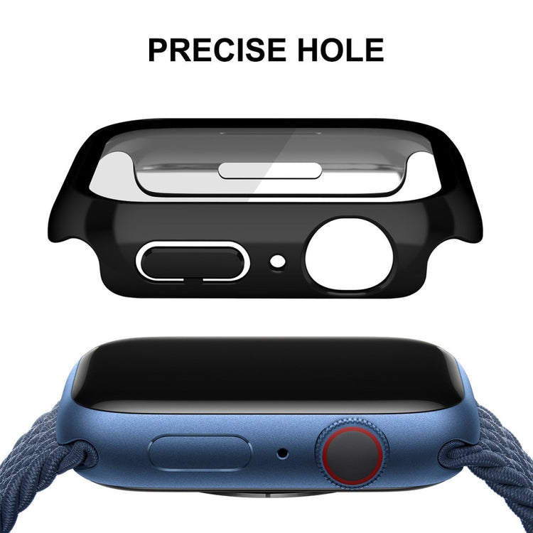 Godt Apple Watch Series 7 41mm Cover med Skærmbeskytter i Plastik og Hærdet Glas - Gennemsigtig#serie_1