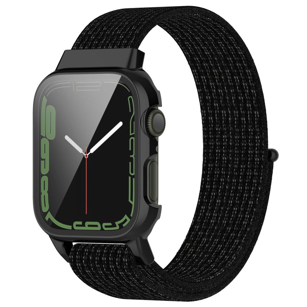 Vildt hårdfør Apple Watch Series 7 41mm Nylon og Glas Rem - Sort#serie_6