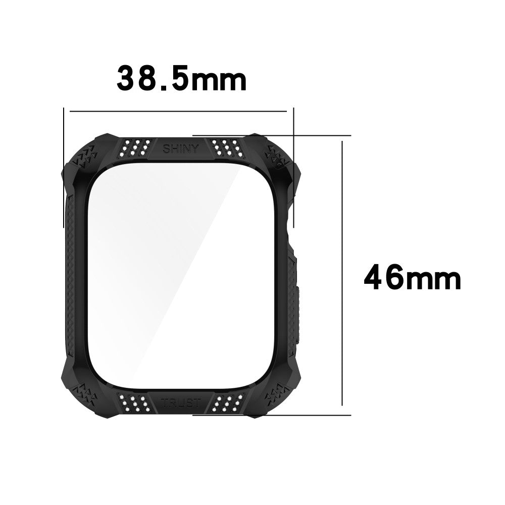 Vildt Flot Apple Watch Series 7 41mm Cover med Skærmbeskytter i Rhinsten og Hærdet Glas - Blå#serie_8