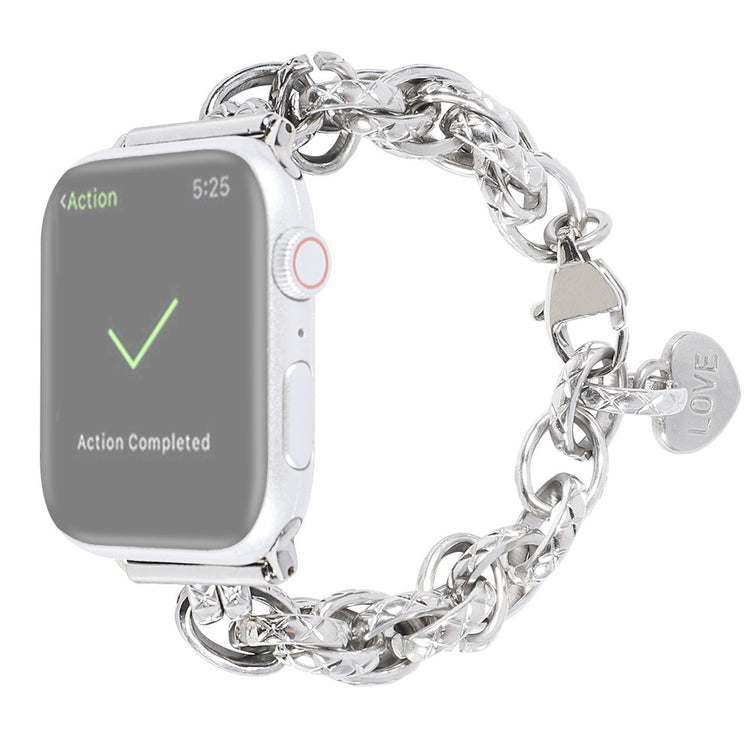 Meget kønt Apple Watch Series 7 41mm Metal Rem - Sølv#serie_2