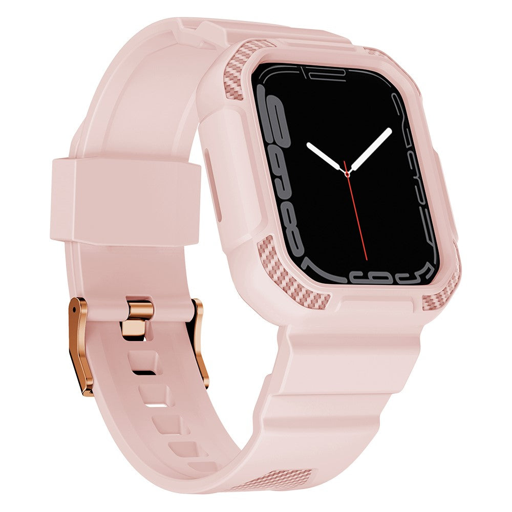 Apple Watch Series 7 41mm Silikone Cover med Rem - Pink#serie_2