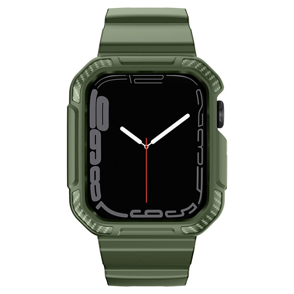 Apple Watch Series 7 41mm Silikone Cover med Rem - Grøn#serie_5