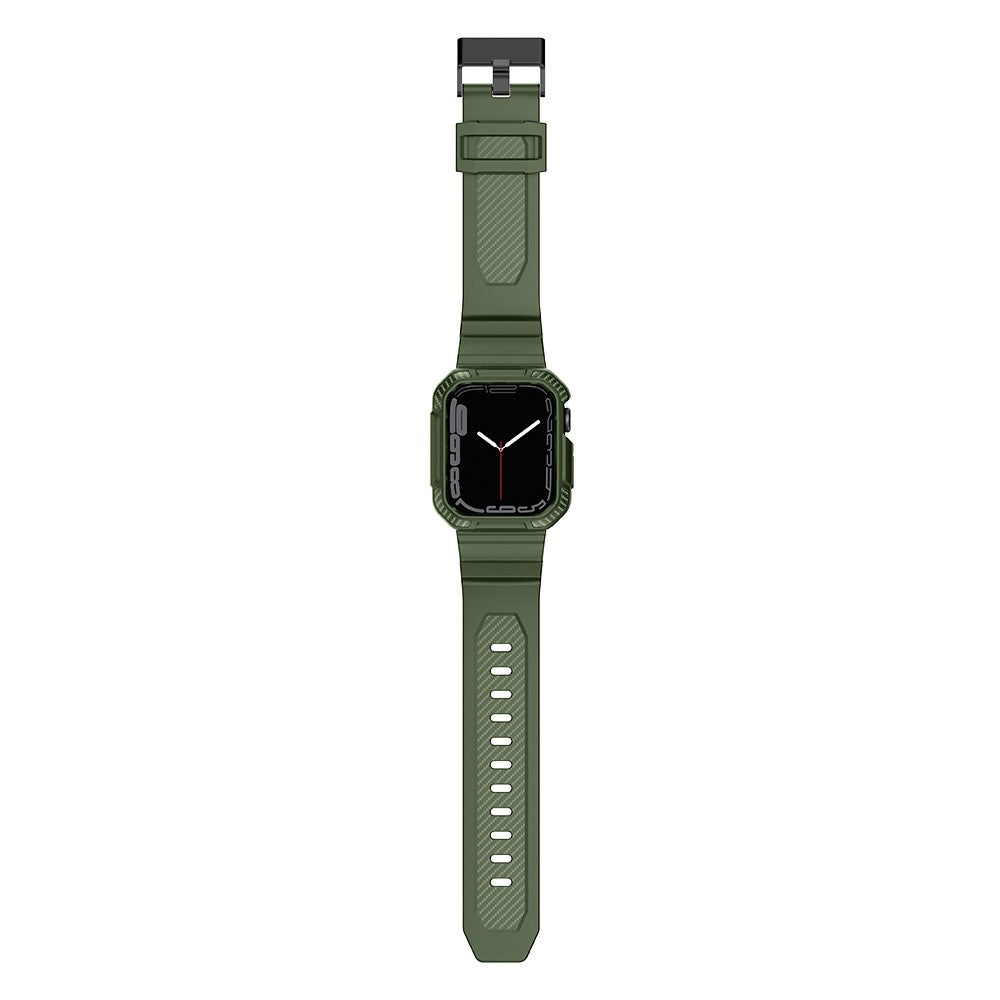 Apple Watch Series 7 41mm Silikone Cover med Rem - Grøn#serie_5