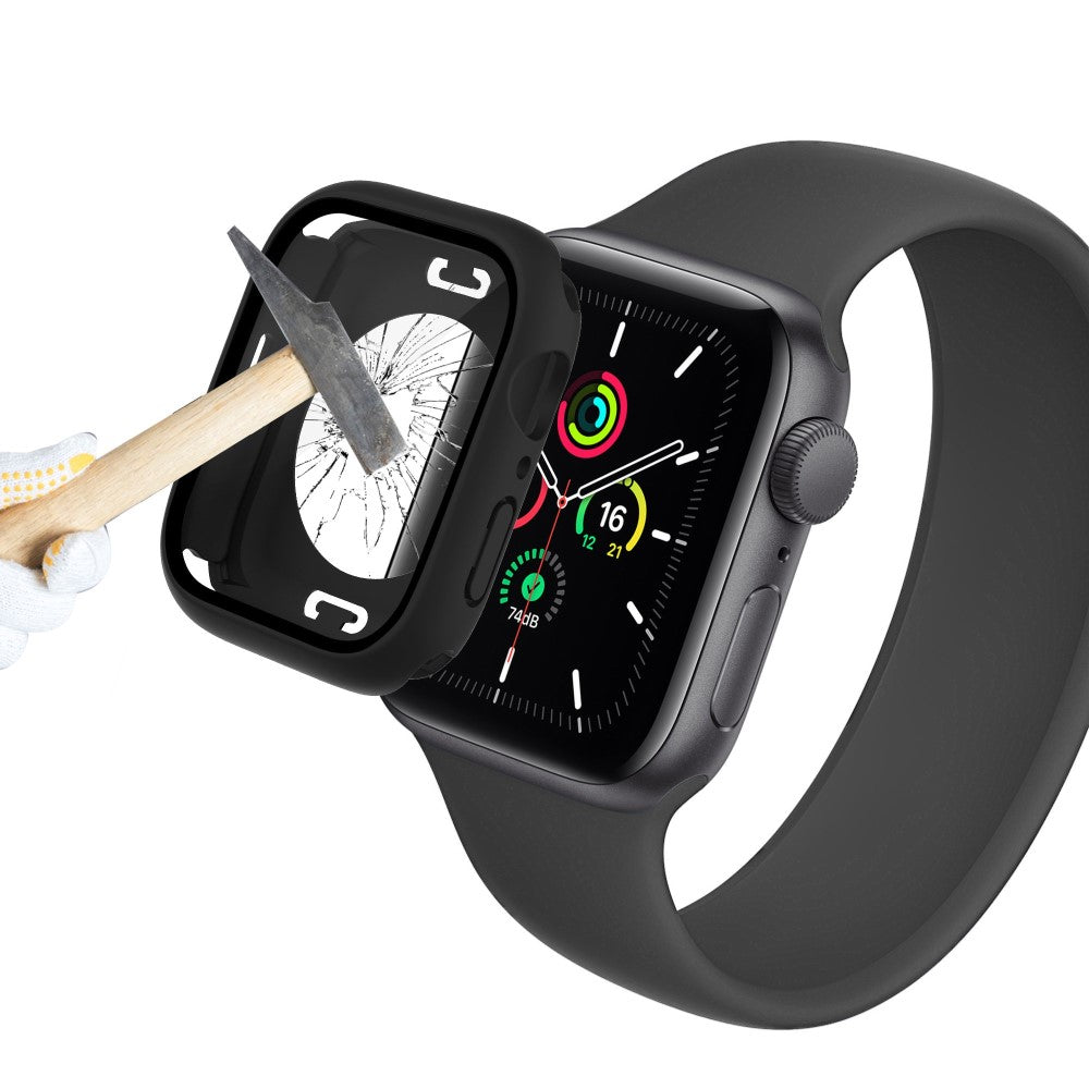 Apple Watch Series 7 41mm Elegant Plastik og Glas Bumper  - Sort#serie_5