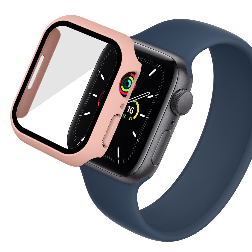 Vildt Godt Apple Watch Series 7 41mm Cover med Skærmbeskytter i Plastik og Hærdet Glas - Pink#serie_2