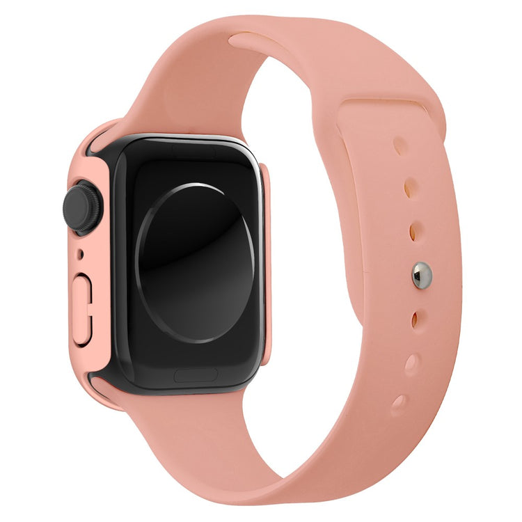 Vildt Godt Apple Watch Series 7 41mm Cover med Skærmbeskytter i Plastik og Hærdet Glas - Pink#serie_2