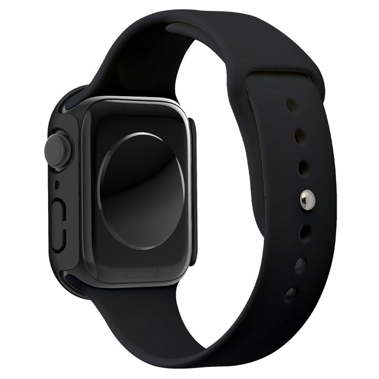 Vildt Godt Apple Watch Series 7 41mm Cover med Skærmbeskytter i Plastik og Hærdet Glas - Sort#serie_3