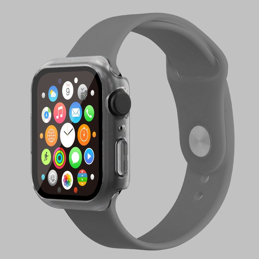 Vildt Godt Apple Watch Series 7 41mm Cover med Skærmbeskytter i Plastik og Hærdet Glas - Gennemsigtig#serie_4