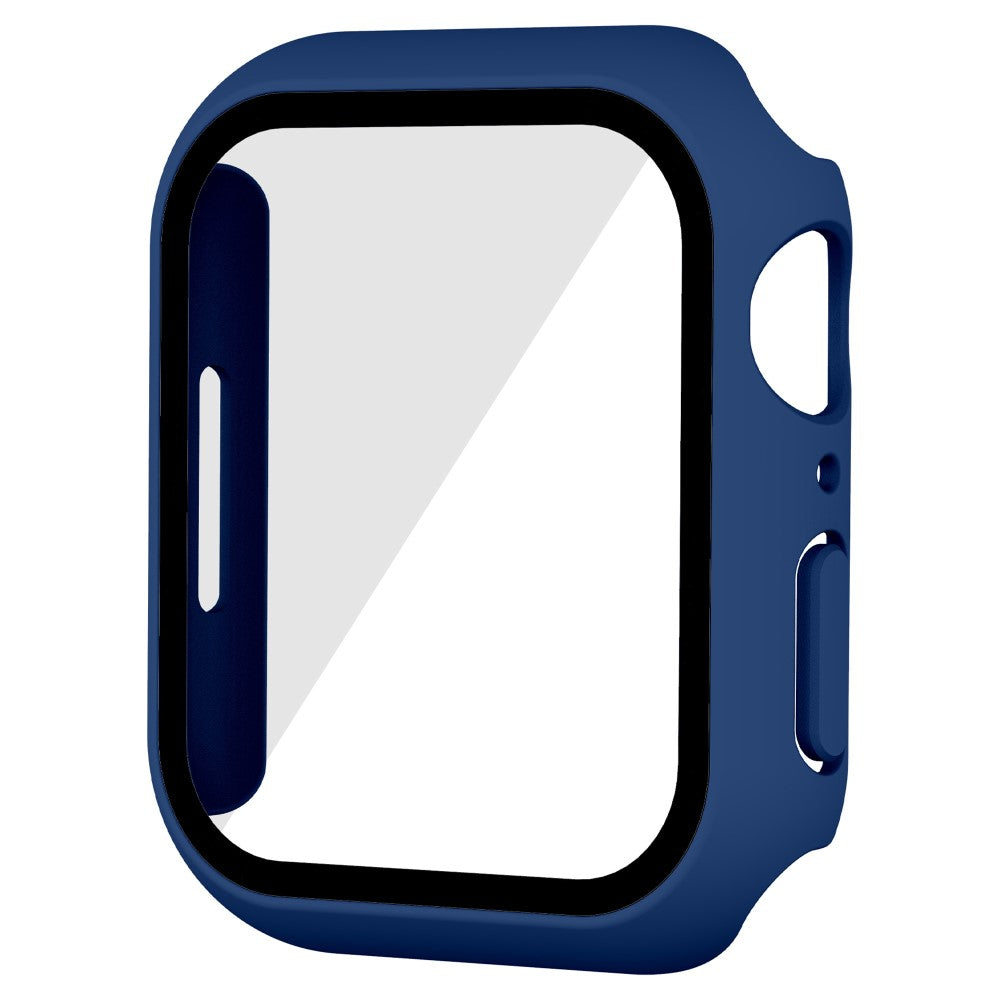 Vildt Godt Apple Watch Series 7 41mm Cover med Skærmbeskytter i Plastik og Hærdet Glas - Blå#serie_5