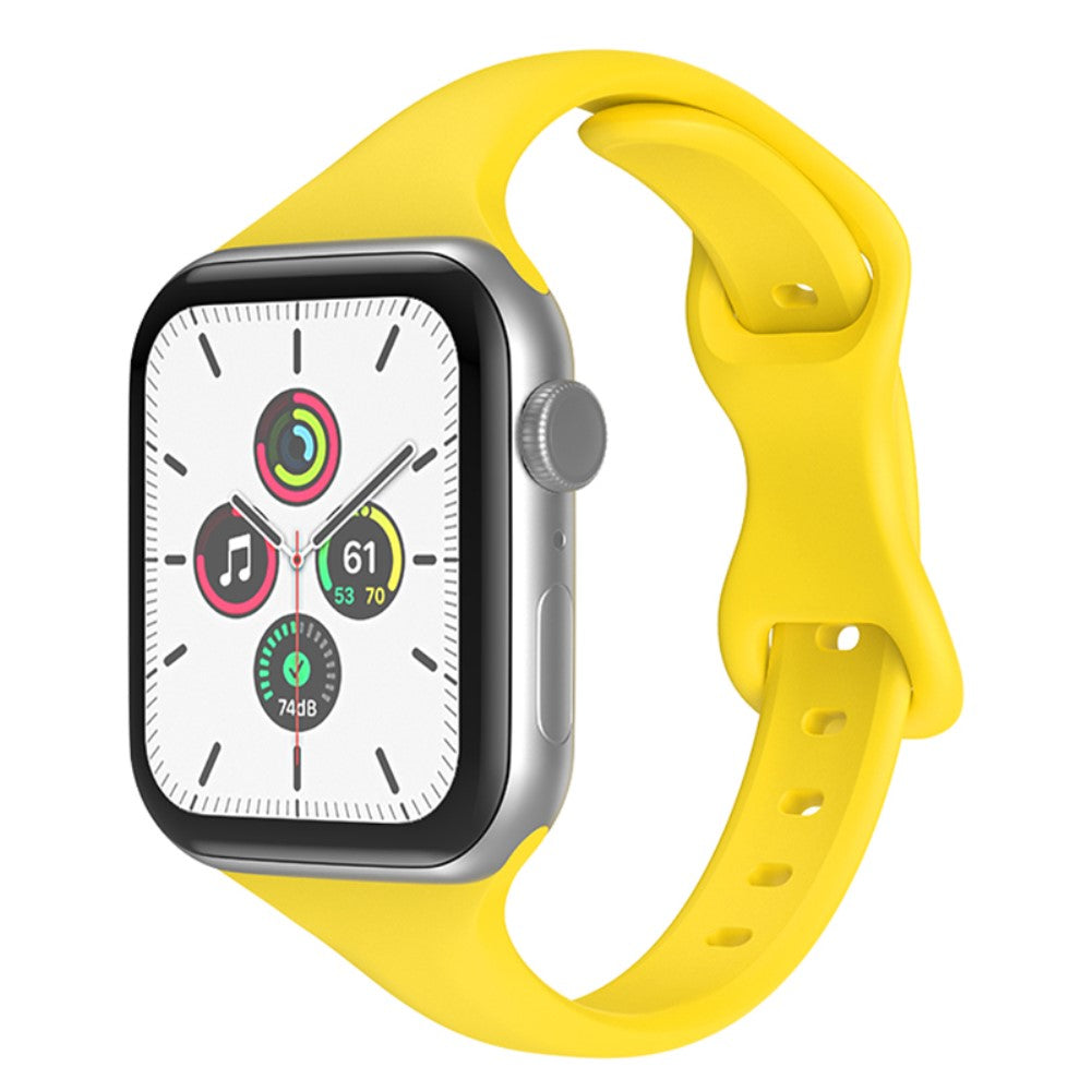 Rigtigt holdbart Apple Watch Series 7 41mm Silikone Rem - Gul#serie_7