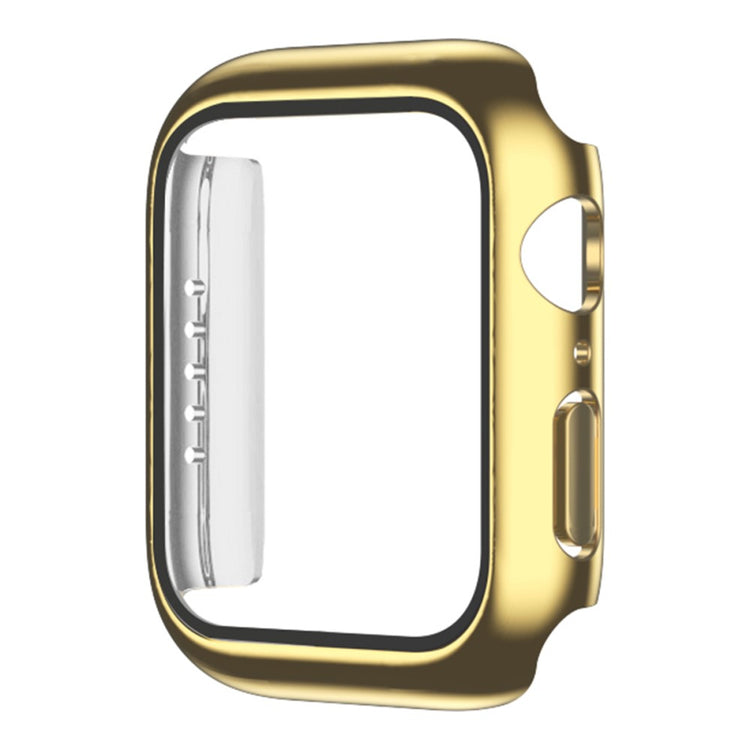 Rigtigt Fed Apple Watch Series 7 41mm Cover med Skærmbeskytter i Plastik og Hærdet Glas - Guld#serie_6