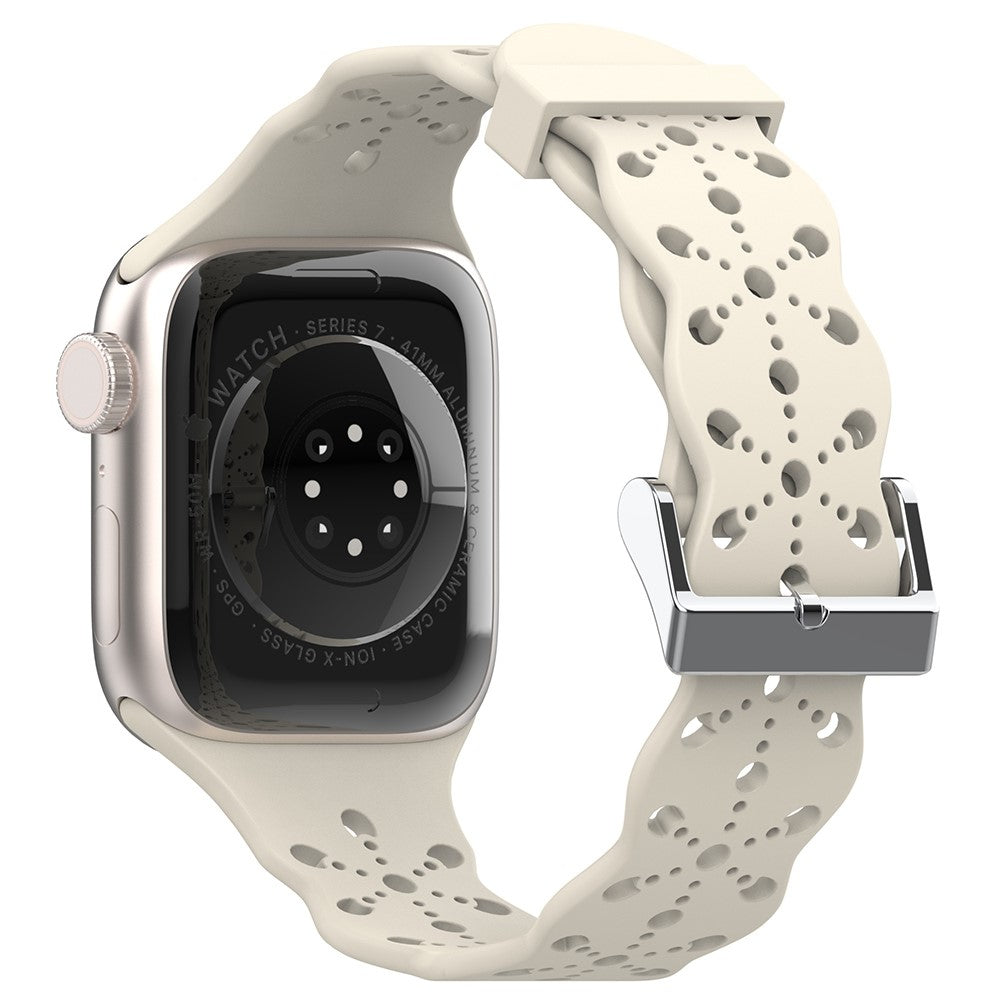 Super slidstærk Apple Watch Series 7 41mm Silikone Rem - Brun#serie_1