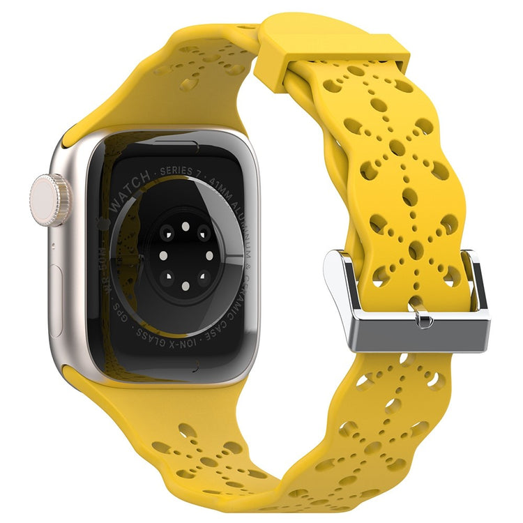 Super slidstærk Apple Watch Series 7 41mm Silikone Rem - Gul#serie_6