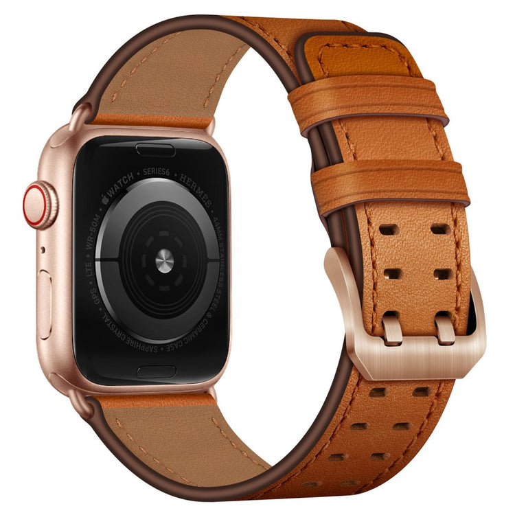 Vildt nydelig Apple Watch Series 7 41mm Ægte læder Rem - Brun#serie_8