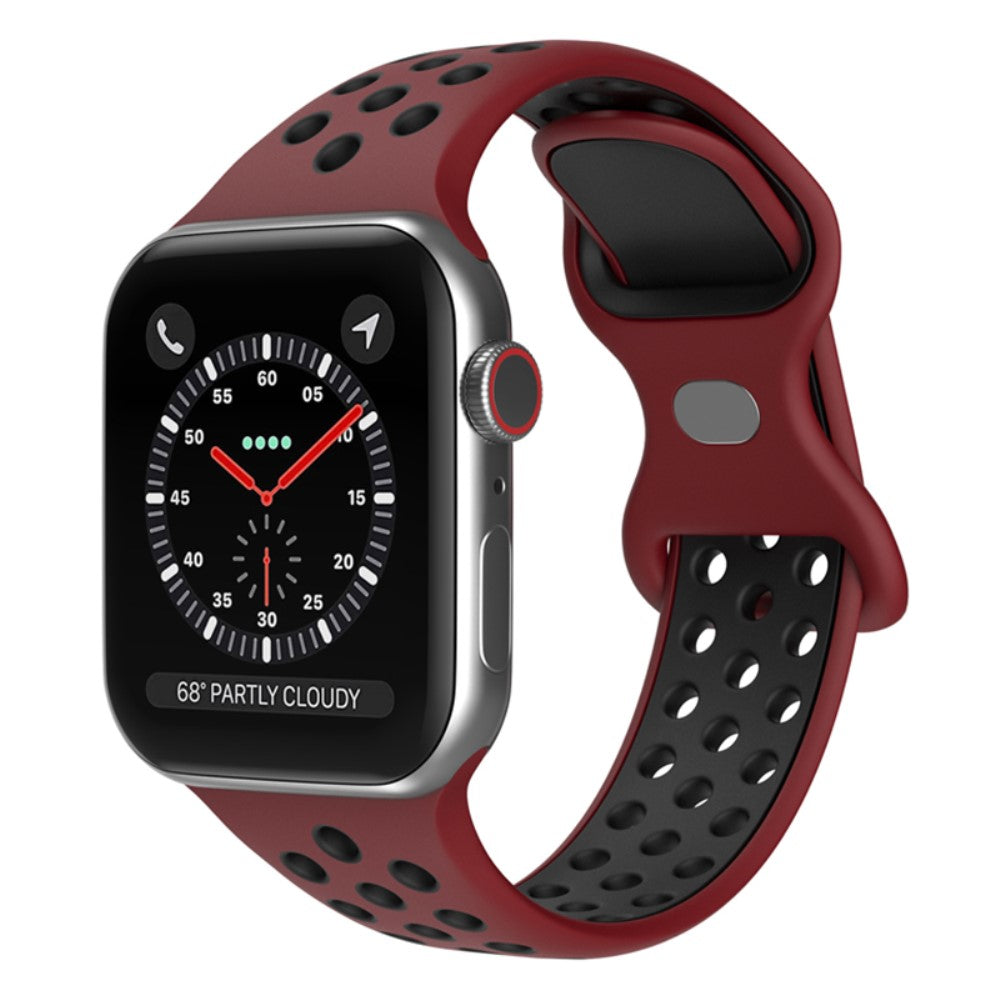 Elegant Apple Watch Series 7 41mm Silikone Urrem - Rød#serie_11