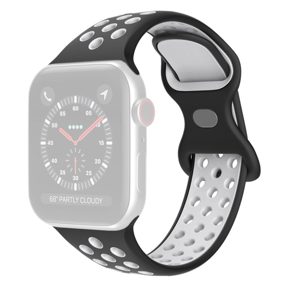 Rigtigt flot Apple Watch Series 7 41mm Silikone Rem - Sort#serie_5